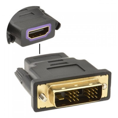 Adaptador conversor DVI Macho 18+1 para HDMI Femea 
